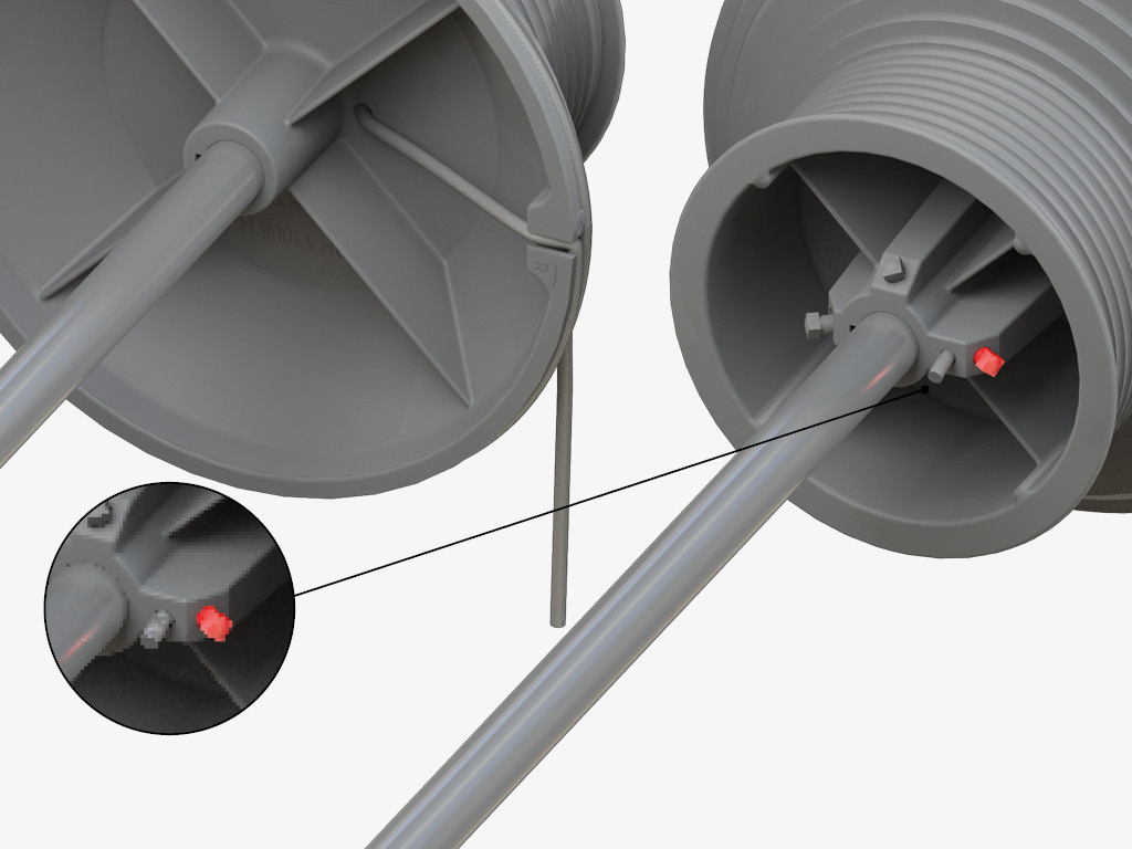 All drums have holes for the cable, which greatly simplifies installation and ensures reliable fixation of the cable.